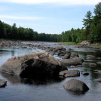 Boulder-strewn Mattawamkeag River