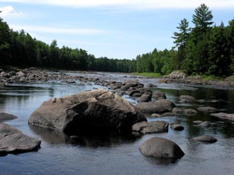 Boulder-strewn Mattawamkeag River